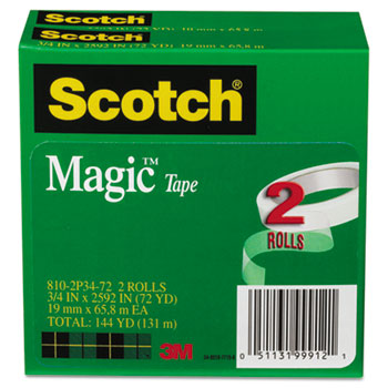 Scotch™ Magic Tape Refill, 3/4&quot; x 2592&quot;, 3&quot; Core, 2/Pack