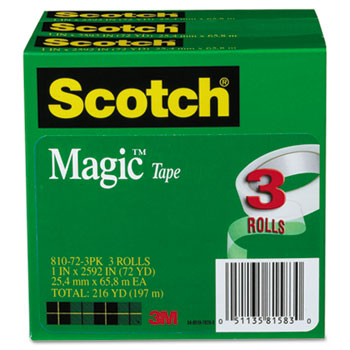 Scotch™ Magic Tape Refill, 1&quot; x 2592&quot;, 3&quot; Core, 3/Pack