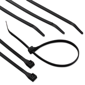 GB&#174; UVB Heavy-Duty Cable Ties, 15&quot;, 120 lb, UV Black, 50/Pack