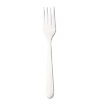 GEN Heavyweight Cutlery, Forks, Polypropylene, White, 1000/Carton