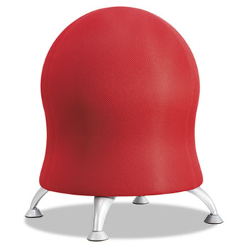 Safco&#174; Zenergy Ball Chair, 22 1/2&quot; Diameter x 23&quot; High, Crimson/Silver