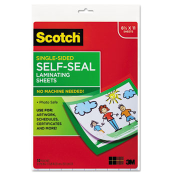Scotch™ Self-Sealing Laminating Sheets, 6.0 mil, 8 1/2 x 11, 10/Pack
