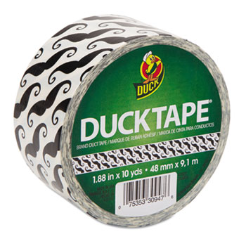 Duck Colored Duct Tape, 9 mil, 1.88&quot; x 15 yds, 3&quot; Core, Mustache
