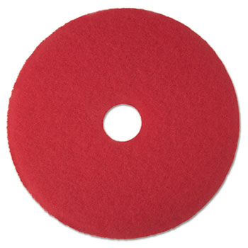 3M™ Buffer Floor Pad 5100, 13&quot;, Red, 5/Carton