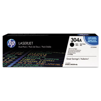 HP 304A (CC530AD) Toner Cartridges - Black (2 pack)