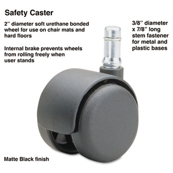 Master Caster Safety Casters, 100 lbs./Caster, Nylon, K Stem, Soft, 5/Set