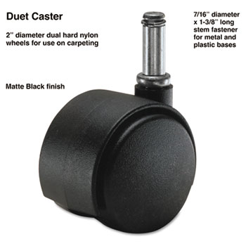 Master Caster Duet Twin Wheels, 100 lbs./Caster, Nylon, C Stem, Hard, 5/Set