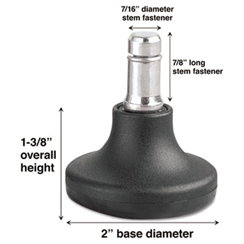 Master Caster Low Profile Bell Glides, 100 lbs./Glide, B Stem, 5/Set