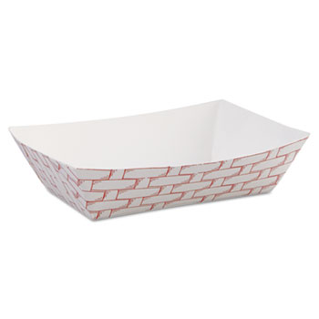 Boardwalk Paper Food Baskets, 6 oz Capacity, 3.78 x 4.3 x 1.08, Red/White, 1,000/Carton