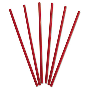 Dixie&#174; Wrapped Giant Straws, 10-1/4&quot;, Polypropylene, Red, 300/Box, 4 Boxes/CT