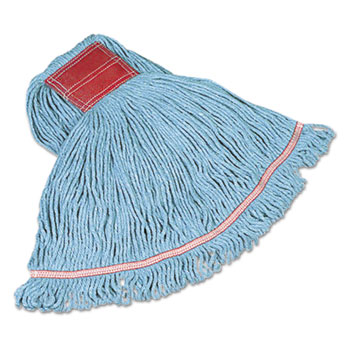 Rubbermaid&#174; Commercial Swinger Loop Wet Mop Heads, Cotton/Synthetic, Blue, Large
