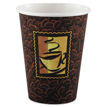 Dixie Polycoated Paper Cup, Hot, 12 oz, Java Design, Brown