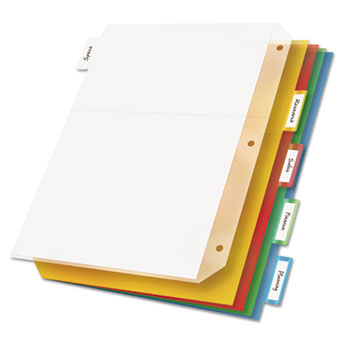 Cardinal&#174; Poly Ring Binder Pockets, 8-1/2 x 11, Letter, Assorted Colors, 5/Pack