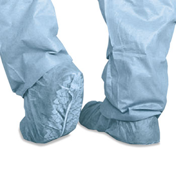 Medline Polypropylene Non-Skid Shoe Covers, Large, Blue, 100/Box