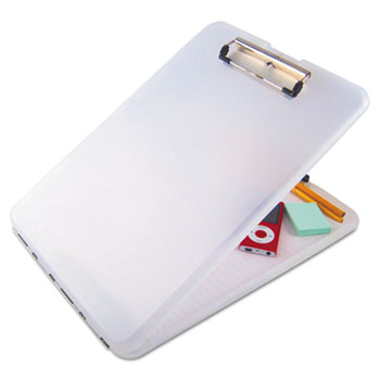 Saunders SlimMate Storage Clipboard, 1/2&quot; Capacity, Holds 8 1/2w x 12h, Clear