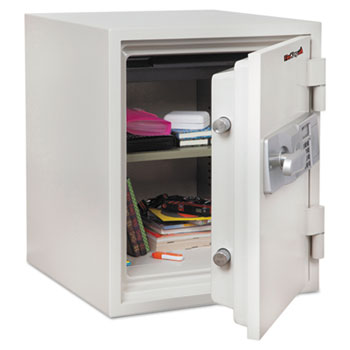 FireKing Two Hour Fire and Water Safe, 1.48 ft3, 18-1/5 x 18-1/3 x 21-3/4, White