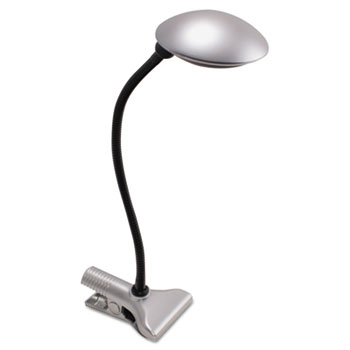 Ledu 3W Clip-On Domed LED Desk Task Lamp, 8w x 18h, Silver