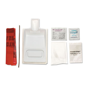 Medline Biohazard Fluid Clean-Up Kit, 7 Pieces, Synthetic-Fabric Bag