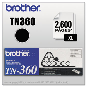 Brother TN360 High-Yield Toner, Black