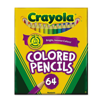 Crayola&#174; Colored Pencils, Short, 64/ST