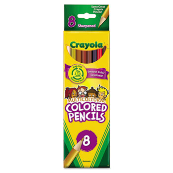 Crayola&#174; Long Colored Pencils, Multicultural Colors, 8/ST