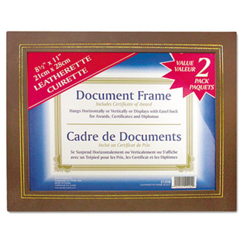 NuDell Leatherette Document Frame, 8-1/2 x 11, Espresso Brown, Pack of Two