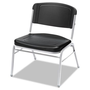 Iceberg Rough N Ready Series Big &amp; Tall Stackable Chair, Black/Silver, 4/Carton