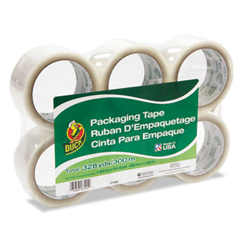 Duck&#174; Commercial Grade Hot Melt Packaging Tape, 1.88&quot; x 55 yds, 3&quot; Core, Clear, 6 Rolls/Pacl