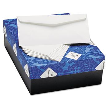 Strathmore 25% Cotton Business Envelopes, Bright White, Wove Finish, 24 lbs, 4 1/8 x 9 1/2