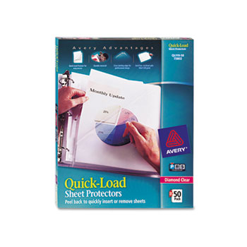 Avery Diamond Clear Quick Load™ Sheet Protectors, Acid-Free, 50/BX