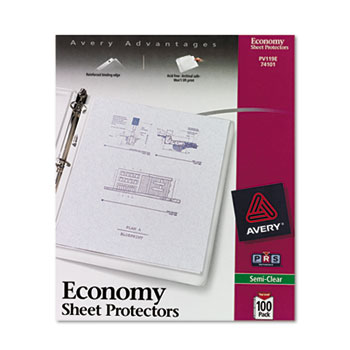 Avery Economy Semi Clear Sheet Protectors, Acid-Free, 100/BX