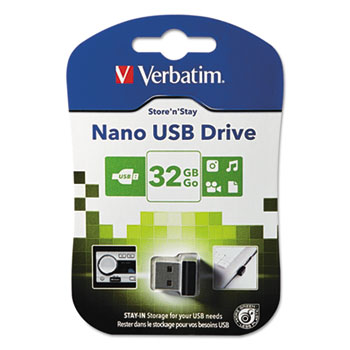 Verbatim&#174; Store &#39;n&#39; Stay USB 2.0 Drive, 32 GB, Black