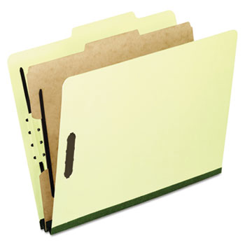 Pendaflex Four-Section Pressboard Folders, Letter, Light Green, 10/Box