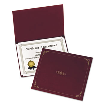 Oxford™ Certificate Holder, 11 1/4 x 8 3/4, Burgundy, 5/Pack