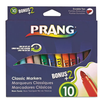 Prang&#174; Classic Art Markers, Durable Tip, 12 Assorted Colors