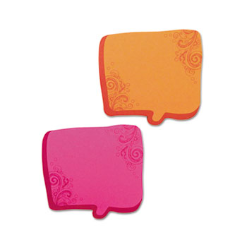 Redi-Tag&#174; Thought Bubble Notes, 2 3/4 x 2 3/4, Neon Orange/Magenta, 75-Sheet Pads, 2/Set