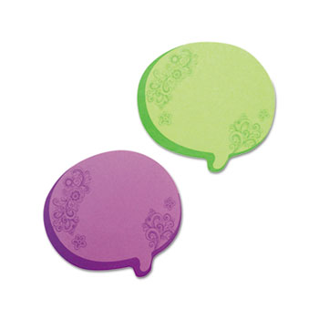 Redi-Tag&#174; Thought Bubble Notes, 2 3/4 x 3, Neon Green, 75-Sheet Pads, 2/Set