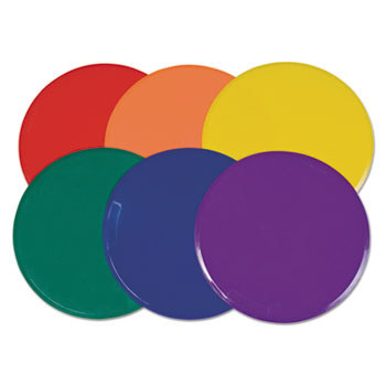 Champion Sports Extra Large Poly Marker Set, 12&quot; Diameter, Assorted Colors, 6 Spots/Set