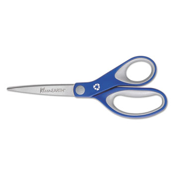 Westcott&#174; Straight KleenEarth Soft Handle Scissors, 8&quot; Long, Blue/Gray