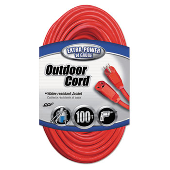 CCI&#174; Vinyl Outdoor Extension Cord, 100ft, 13 Amp, Red