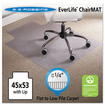 ES Robbins 45 x 53 Lip Chair Mat, Task Series AnchorBar for Carpet up to 1/4&quot;