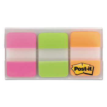 Post-it&#174; Tabs File Tabs, 1 x 1 1/2, Assorted Brights, 66/Pack