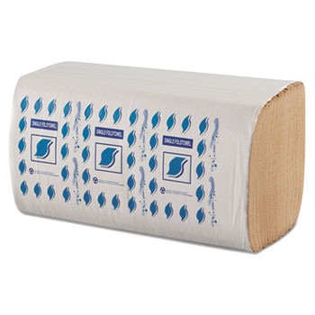 Generations Single-Fold Paper Towels, 1-Ply, 9 x 9.25, Kraft, 334/Pack, 12 Packs/Carton
