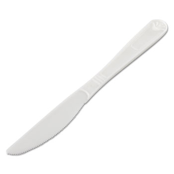 GEN Heavyweight Cutlery, Knives, Polypropylene, White, 1000/Carton