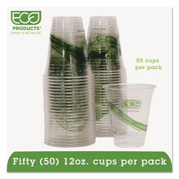Eco-Products&#174; GreenStripe Renewable &amp; Compostable Cold Cups Convenience Pack- 12oz., 50/PK