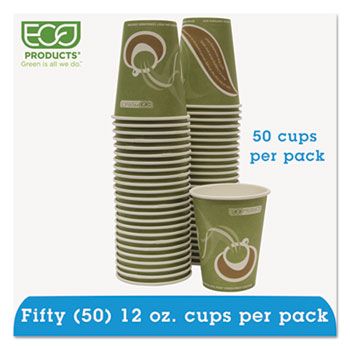 Eco-Products&#174; Evolution World 24% Recycled Content Hot Cups Convenience Pack - 12oz., 50/PK