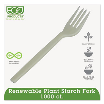 Eco-Products&#174; Plant Starch Fork - 7&quot;, 50/PK, 20 PK/CT
