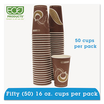 Eco-Products&#174; Evolution World 24% Recycled Content Hot Cups Convenience Pack - 16oz., 50/PK