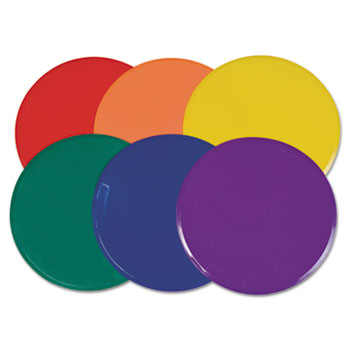 Champion Sports Poly Spot Marker Set, 9&quot; Disks, Assorted Colors, 6/Set