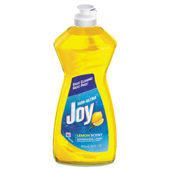 Joy Dishwashing Liquid, 14 oz Bottle, Lemon Scent, 25/Carton